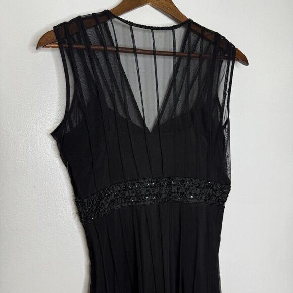 ICE Size 4 Black Mesh Cocktail Dress Vintage Gatsby Glam Fairy Whimsy Goth Y2K - Picture 5 of 10